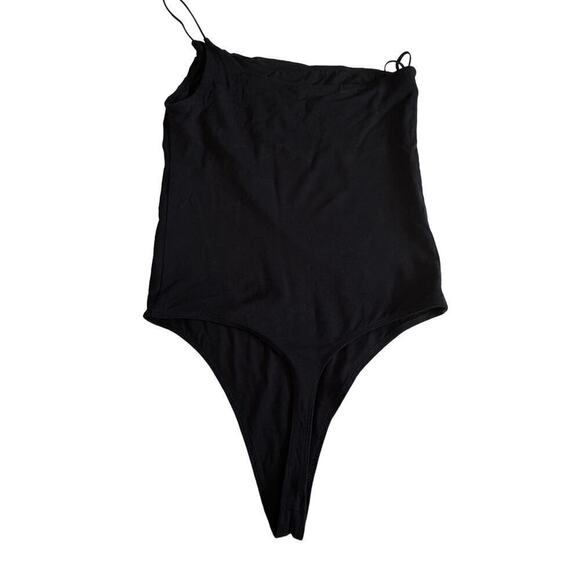 Aritzia Wilfred Free Bodysuit Thong Stretch‎ One Shoulder Spaghetti Black M - Picture 3 of 8